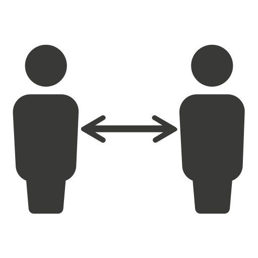 Distance, keep, people cautious, social icon